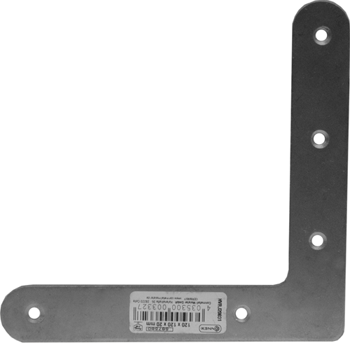 Carré plat Connex - connecteur d'angle en acier inoxydable - 120x120x20 - hvrj20031