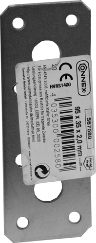 Plaque de connexion Connex 92x35x2 inox - hvrs1400