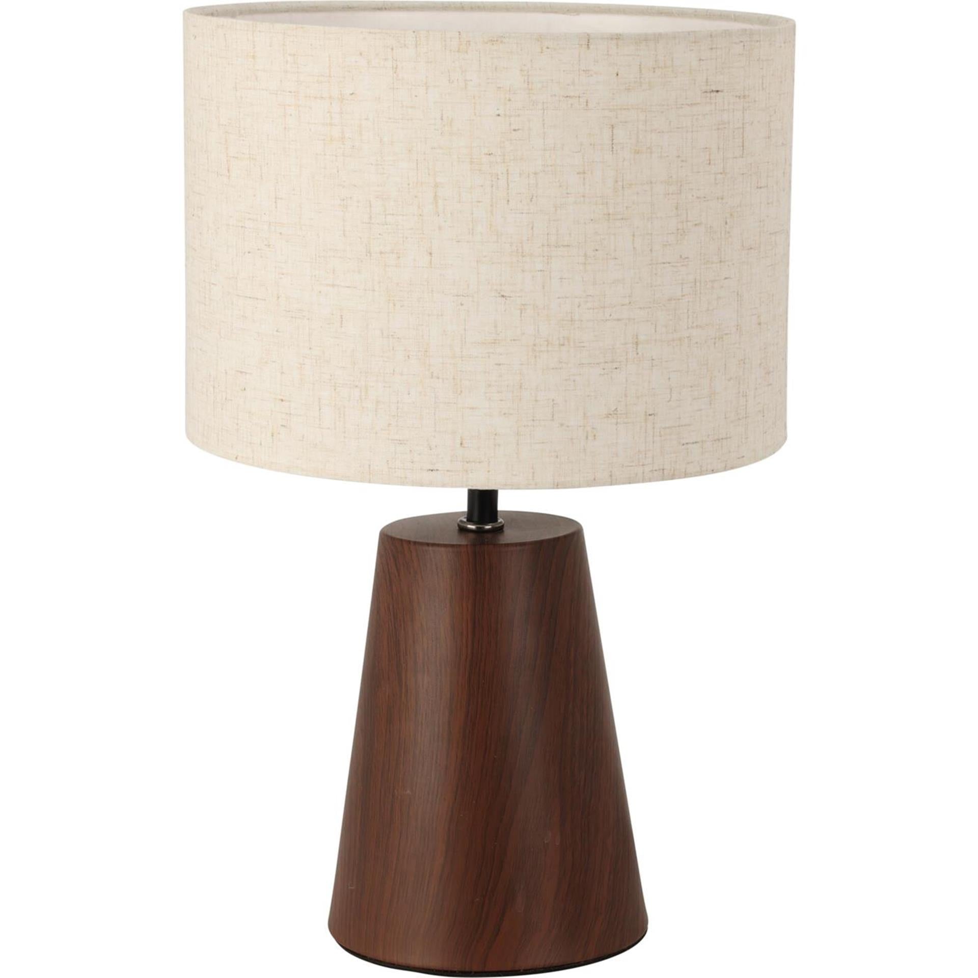 Lampe de table en métal avec abat-jour beige