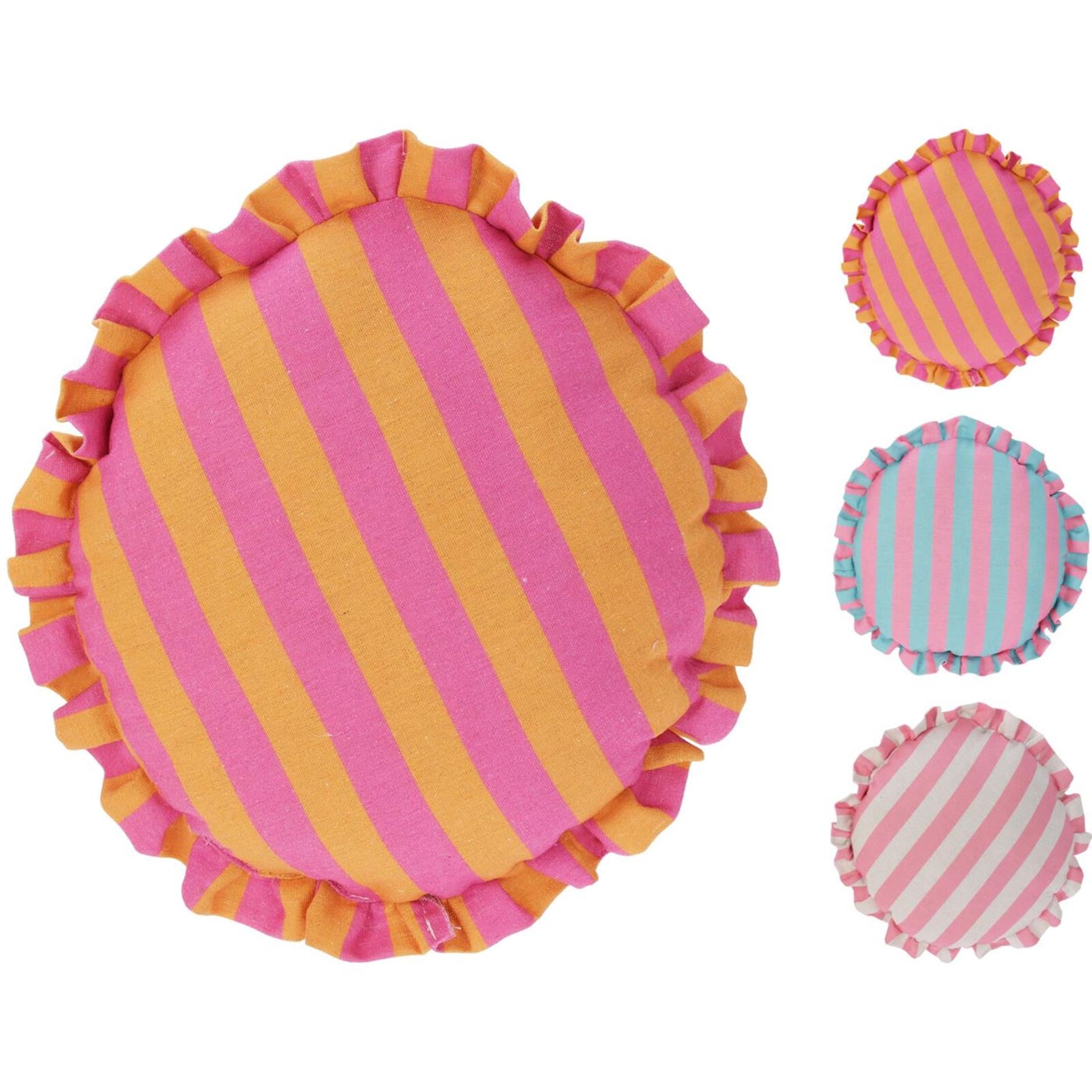 Coussin de décoration rond rayures ø42cm