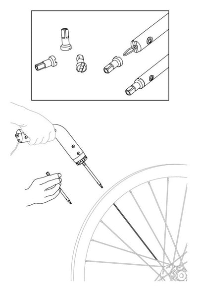 Clé à rayons pour jantes hautes 10 cm argentée