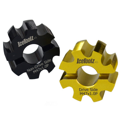 Icetoolz jeu de tarauds pour pédalier t47 bb m47 x 1.0, e173d