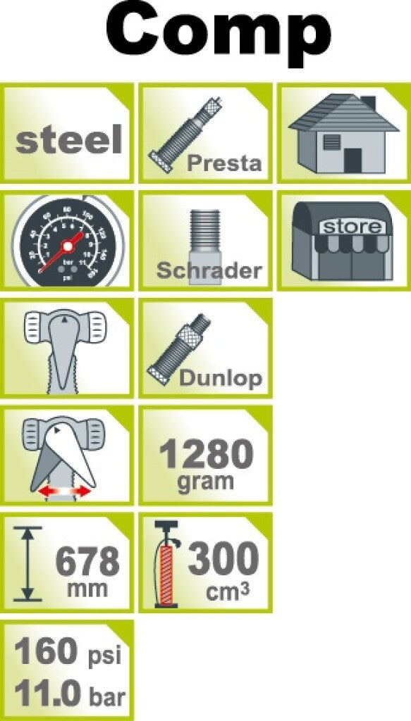 Pompe de piste Icetoolz acier 11bar