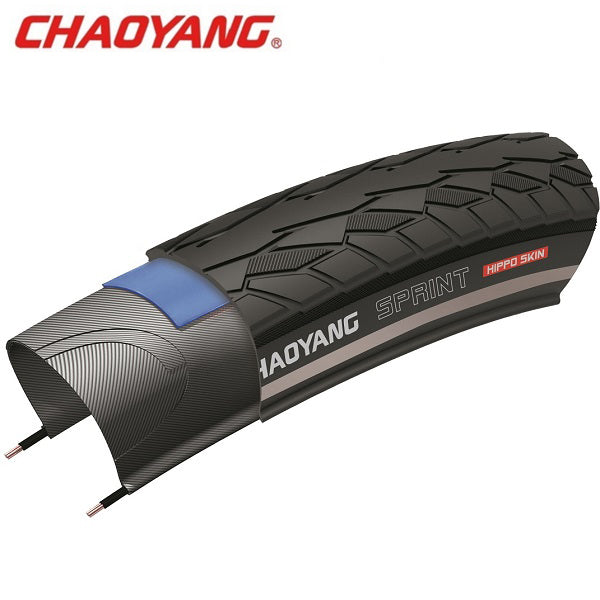 Chaoyang 28x1 1 2 (40-635) fil reflex noir sprint avec anti-crevaison kevlar-floc 1,5 mm eba0206001w