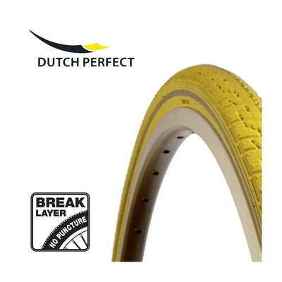 DutchPerfect Tire of Dutch Perfect 28 x 1,40 40-622 mm jaune anti-fuite avec réflexion
