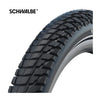 Schwalbe marathon plus tour - filaire - addix e - smart dualguard - 28x1,75 - noir + reflex