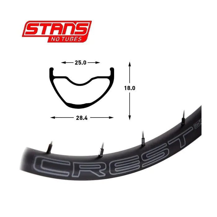 Jante Stans notubes Stan's Crest Mk4 - 29'' - 32h - gris noir