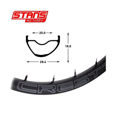 Jante Stans notubes Stan's Crest Mk4 - 29'' - 32h - gris noir