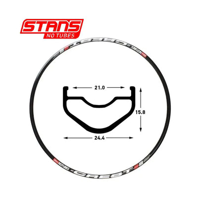 Stans notubes jante crest mk3 27.5 650b 32h noir snt