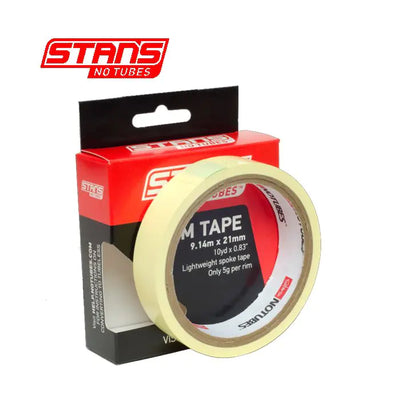 Fond de jante Stans notubes ruban jaune 21 mm de large rouleau 9 mètres (10yd) as0030
