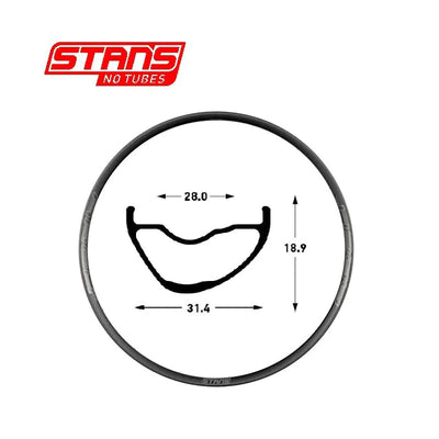 Arc de jante Stans notubes mk4 27.5 650b 32h noir gris snt