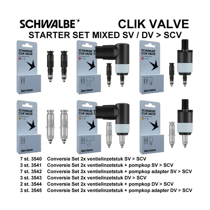 Schwalbe starterskit clik mixte binnen valve (25e)