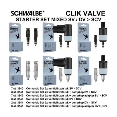 Schwalbe starterskit clik mixte binnen valve (25e)