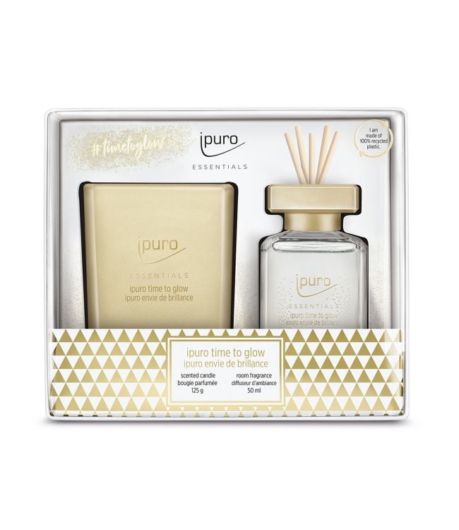 Ipuro ipuro geurdiffuser temps pour briller 50 ml + bougie parfumée 125gr