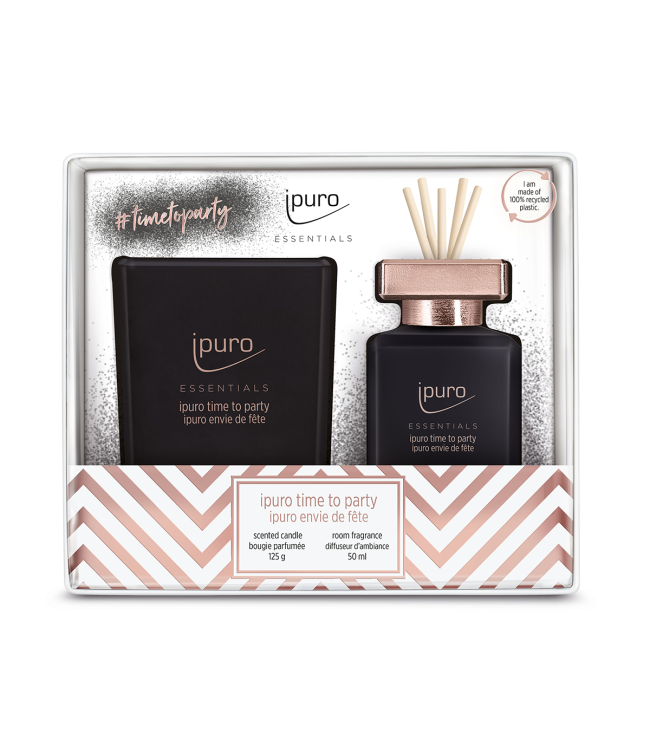 Ipuro ipuro Geurodiffuser Temps pour faire la fête 50 ml + bougie parfumée 125gr.