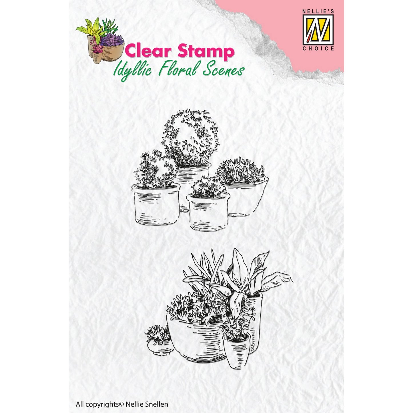 Le choix de Nellie • cachet transparent scènes florales idylliques pots de fleurs