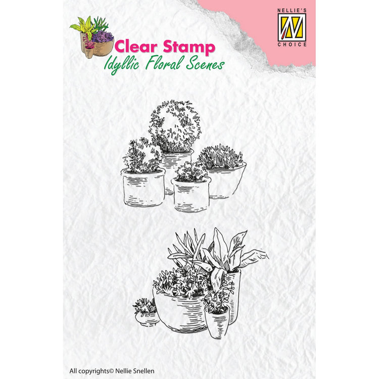 Le choix de Nellie • cachet transparent scènes florales idylliques pots de fleurs