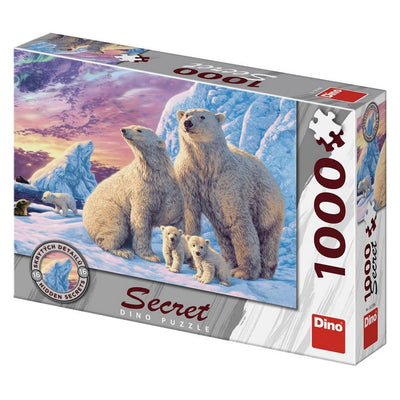 Dinotoys Dino Puzzle - Bears polaires avec des secrets cachés - 1000 pièces