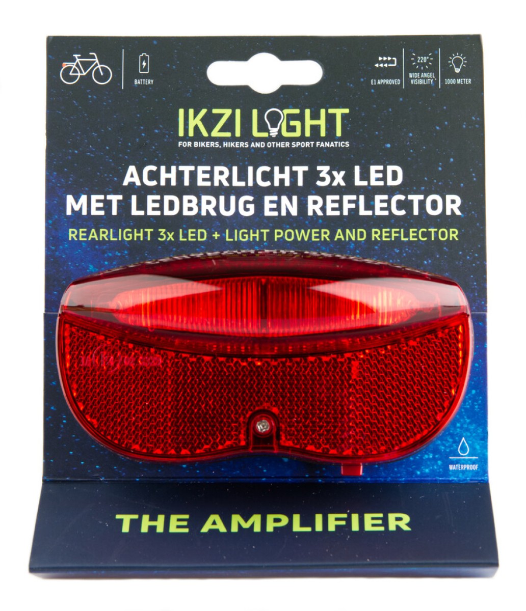 Feu arrière Ikzilight batterie on off 3xled 50 mm sur carte