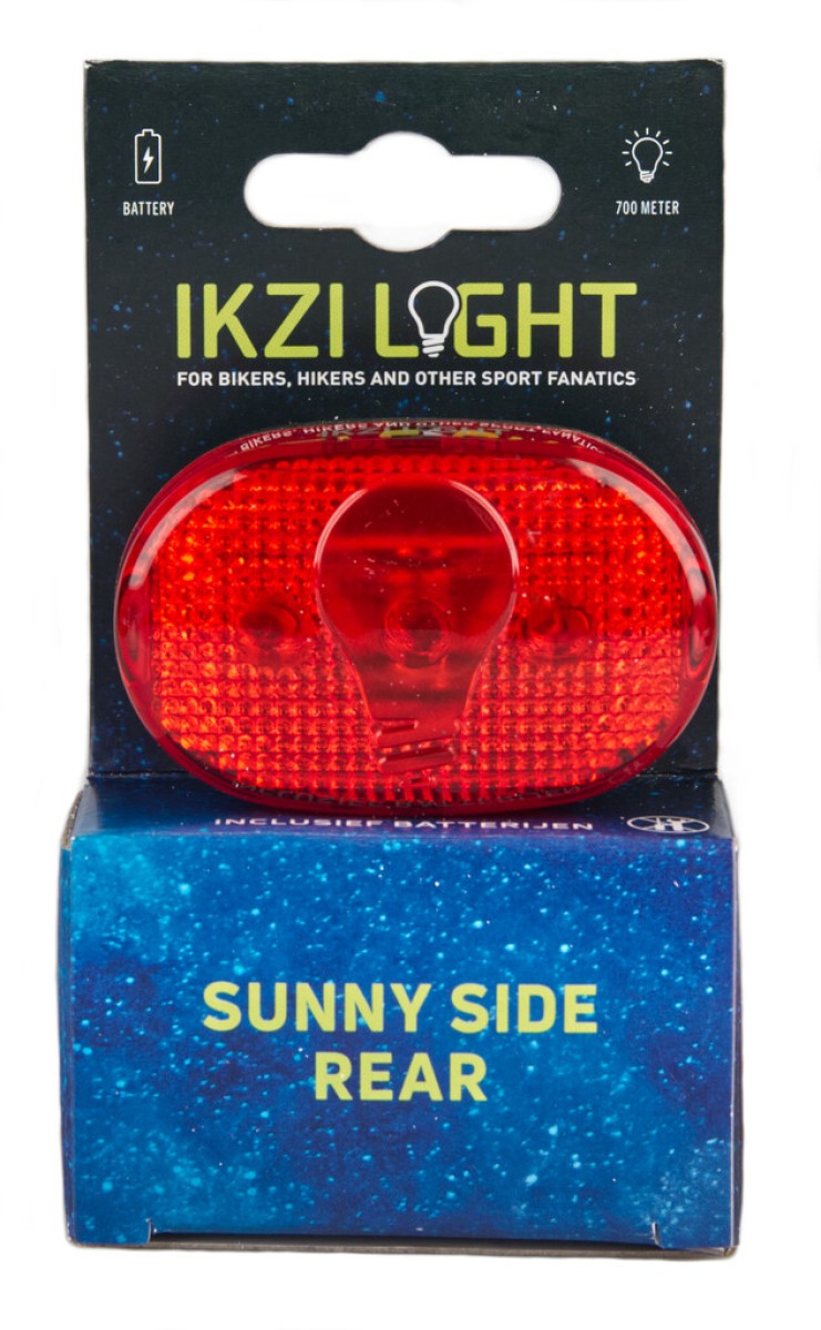 Feu arrière Ikzilight à 3 lumières rouges avec piles sur carte