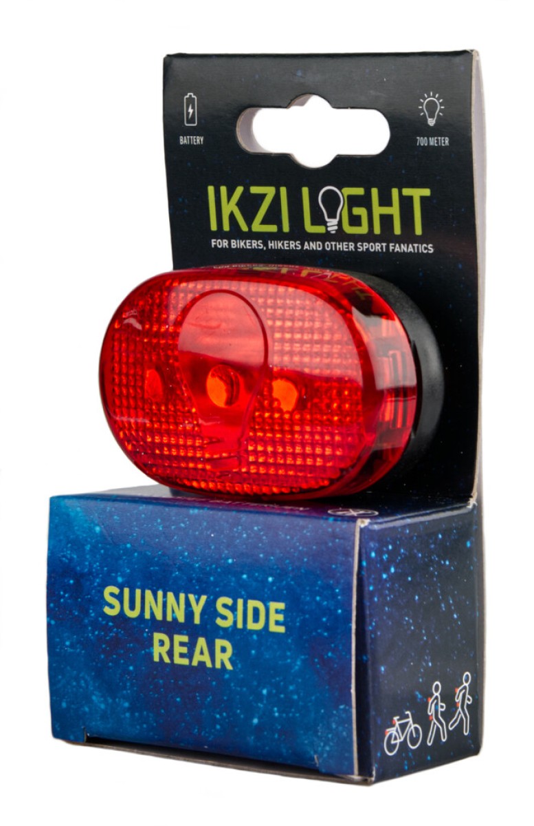 Feu arrière Ikzilight à 3 lumières rouges avec piles sur carte