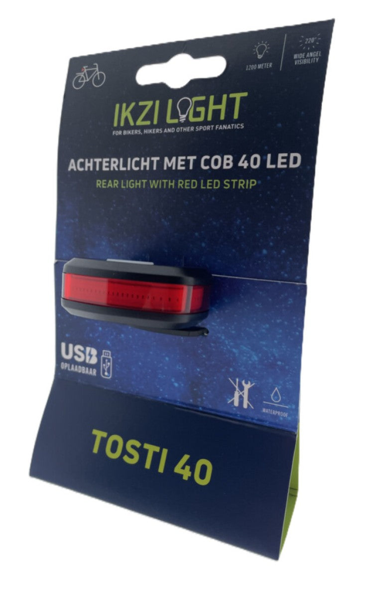 Ikzilight arrière arrière Sandwich 40 COB 40 LED USB rechargeable