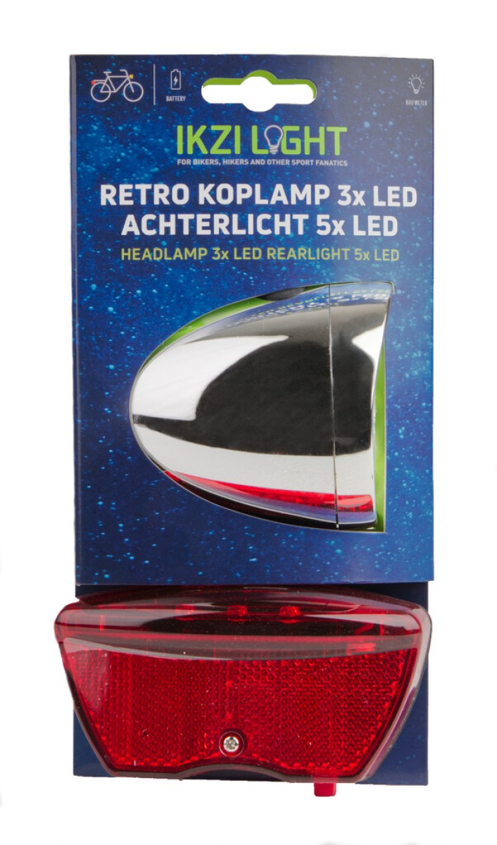 Set d'éclairage Retro LED batterie argent rouge
