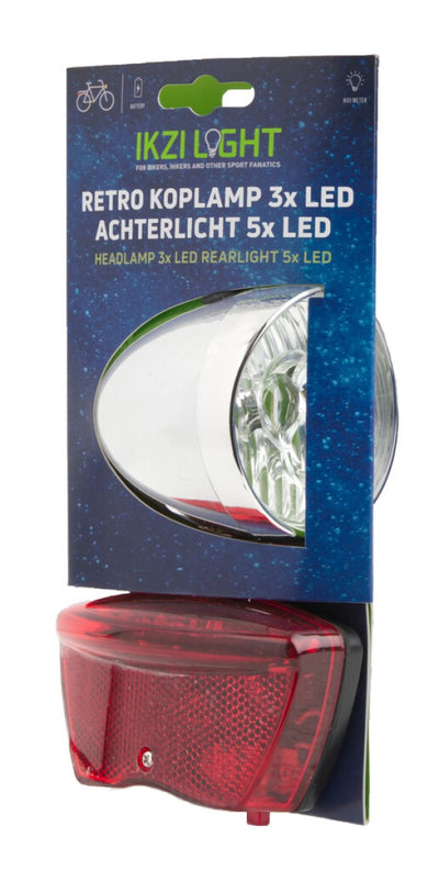 Set d'éclairage Retro LED batterie argent rouge
