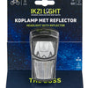 Lampe frontale Ikzilight The Boss, 1 LED blanche 20LUX. incl. support et piles (emballage pendentif)