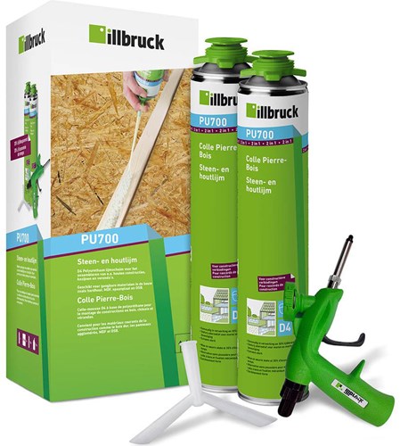 Illbruck pu700 kit de démarrage de colle pour pierre et bois | 880 ml-pu700340019