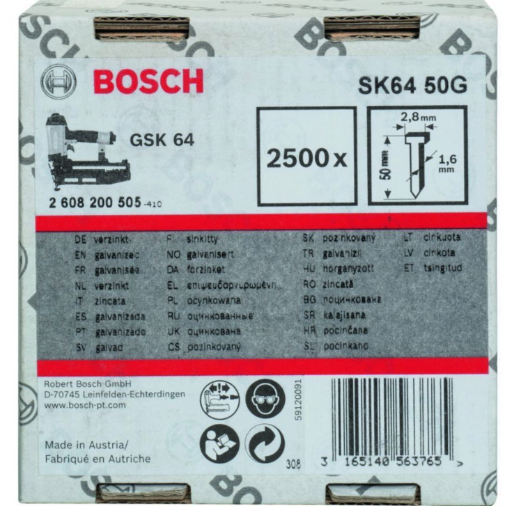 Bosch accessoires clou à tête fraisée sk64 50 g - 2608200505