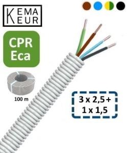 Tuyau d'installation flexible 5 8 (16mm) filaire gris 100m - 1276010