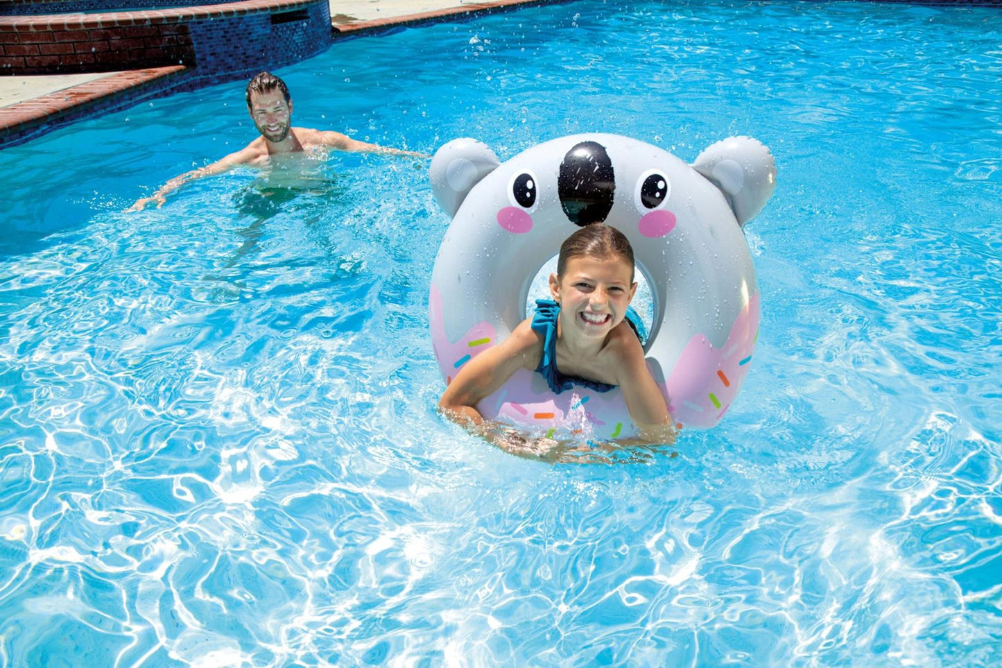 Cute Animal pool - chaton - rose