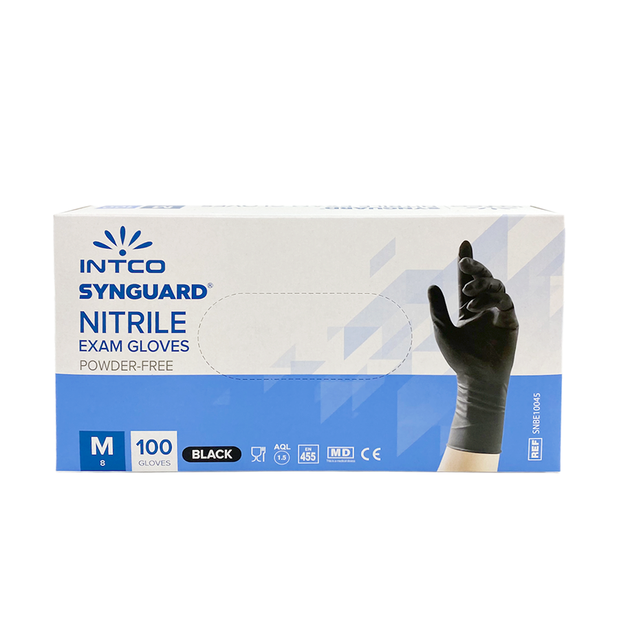 Intco gants synguard nitrile noir m 100 pièces