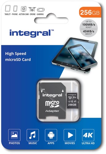 Carte mémoire micro SD intégrée v30 256 Go - 9500415