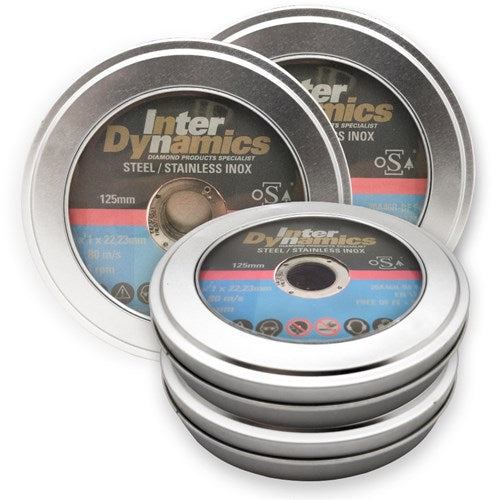 Disques de coupe pour emballages en étain Inter Dynamics | 125 x 22,23 mm | 10 pièces - 395125