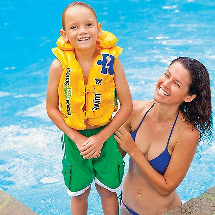 Gilet de natation des enfants jaune Intex