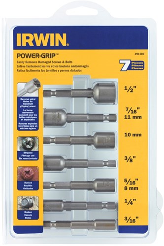 Jeu de poignées électriques Irwin : 3 16"-1 2", 7 pièces - ir394100