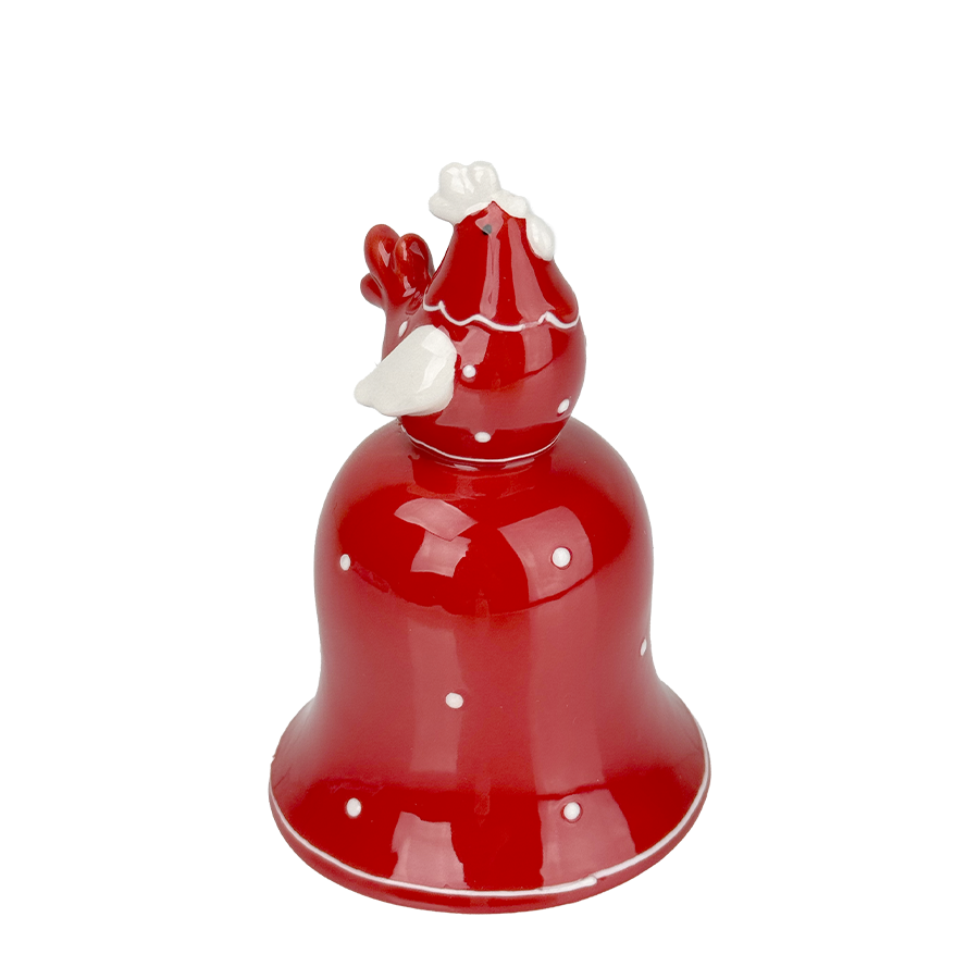 J-line cloche en céramique poulet rouge ø8x12cm