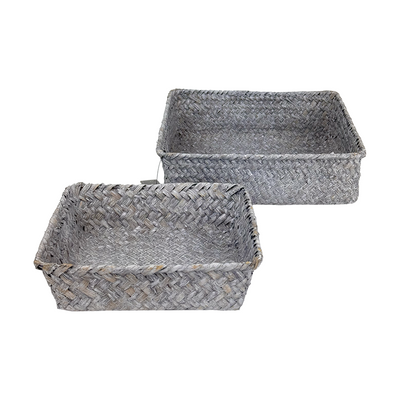 Ensemble de paniers J-line en osier gris 22x22x7cm