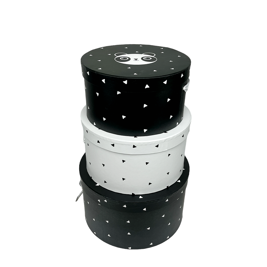 J-line boîtes de rangement panda ø32x18cm 3 pièces