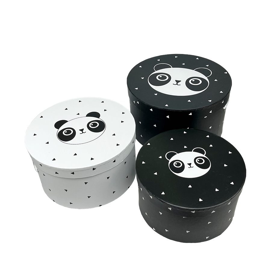 J-line boîtes de rangement panda ø32x18cm 3 pièces