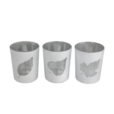 J-line set de photophores plateau en verre ø6x7cm 3 pièces
