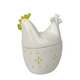 J-line pot de conservation poulet en céramique blanc 16x11x19cm