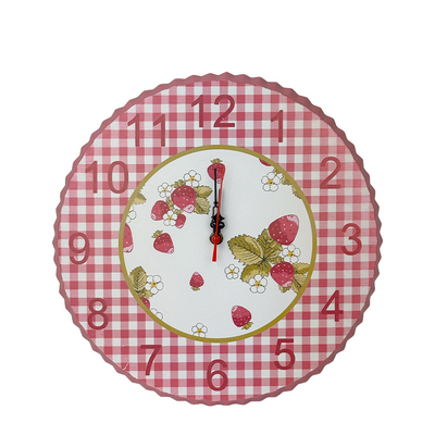 Horloge murale J-line métal rose fraise ø33cm