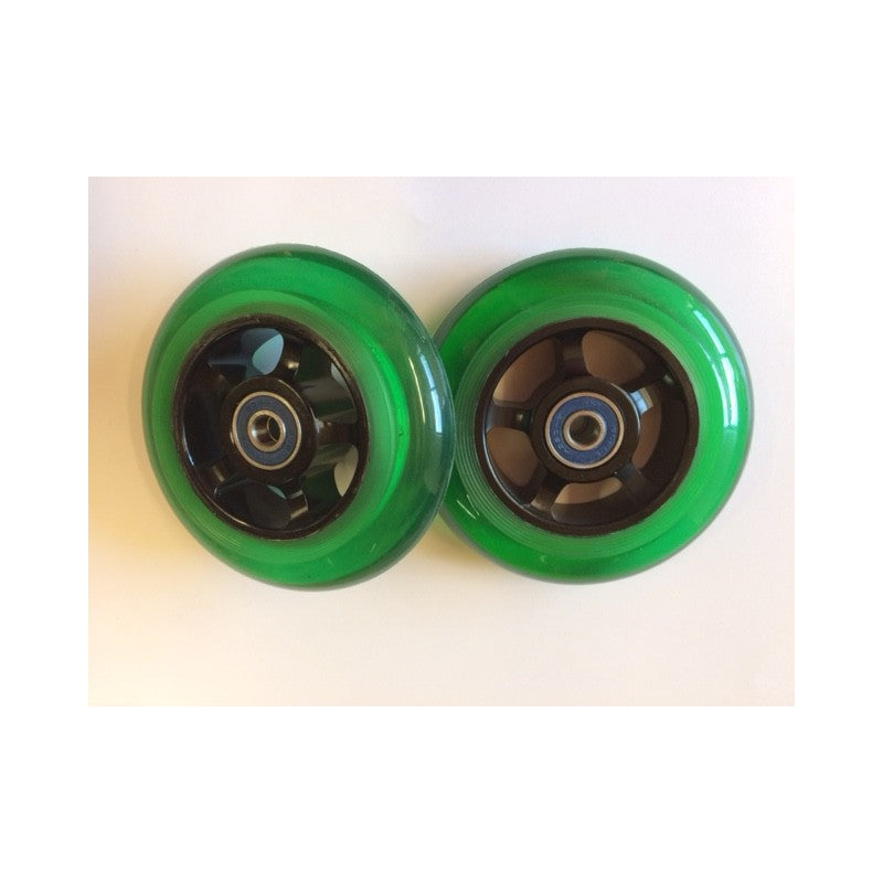 paire de roues jd bug 100mm noir-vert