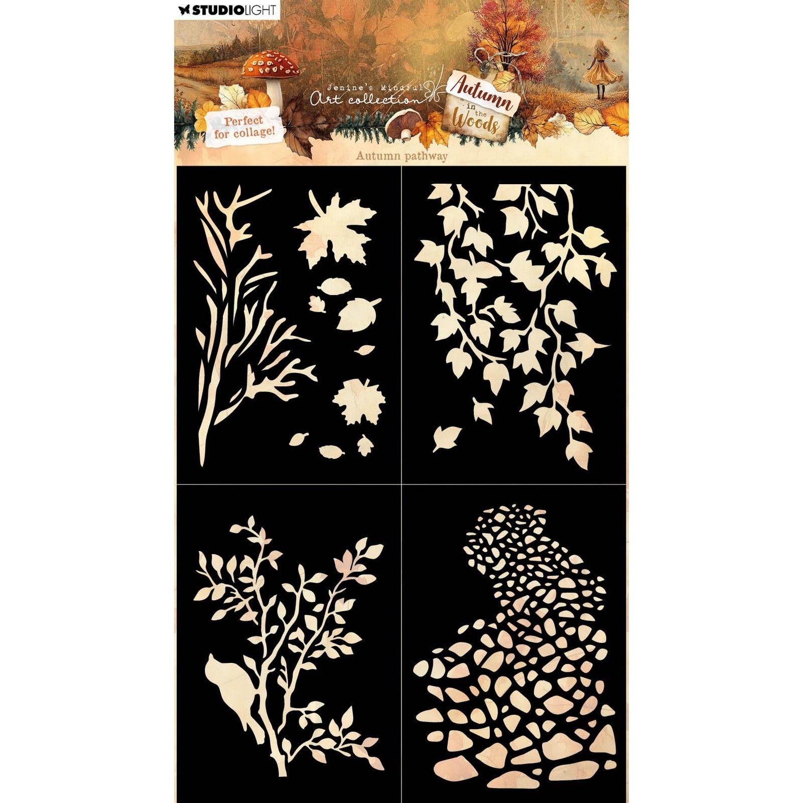 Studio Light • Jenine's Mindful Art Automne dans les bois masque sentier d'automne, 4 masques