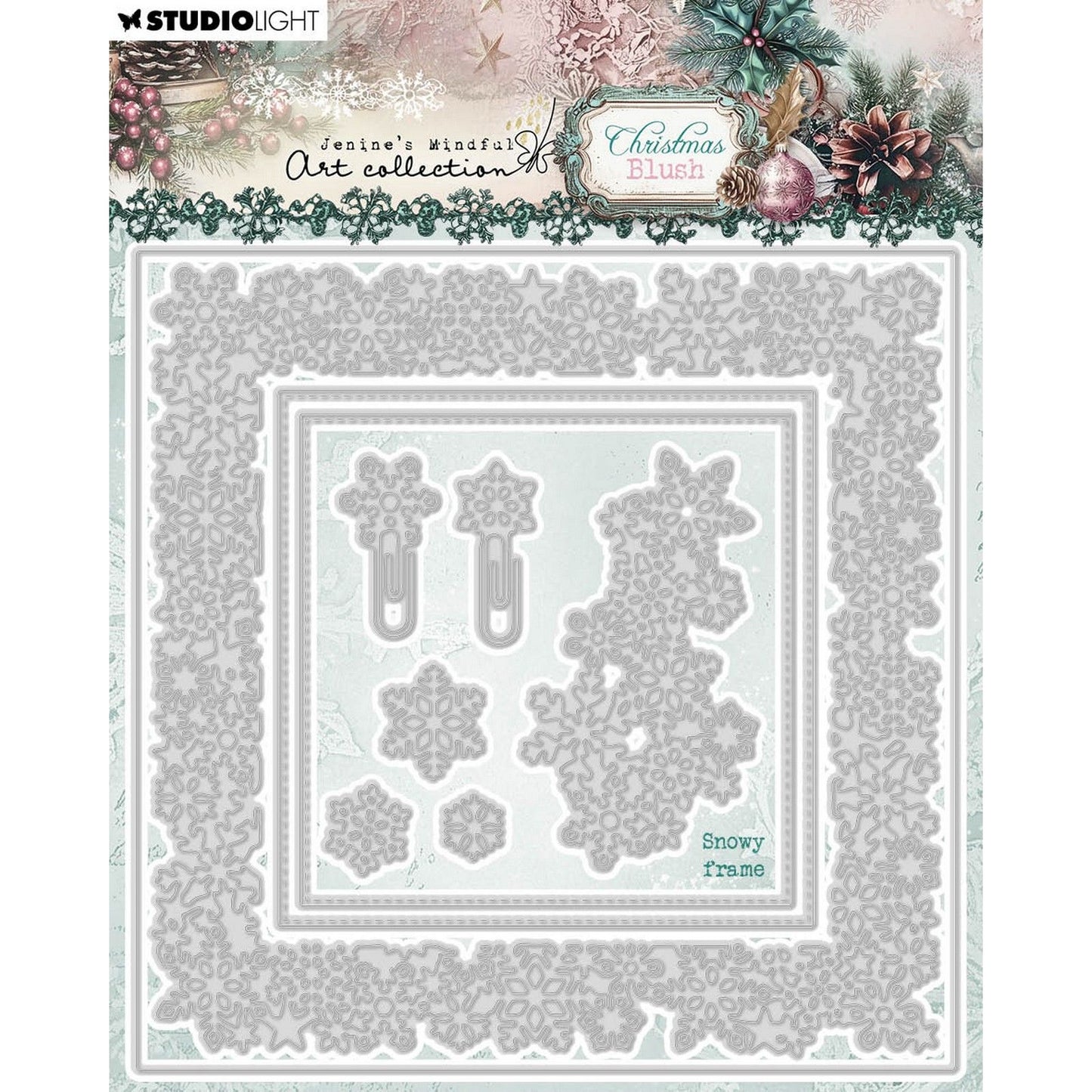 Studio Light • Jenine's Mindful Art Christmas Blush Cutting Die Cadre enneigé