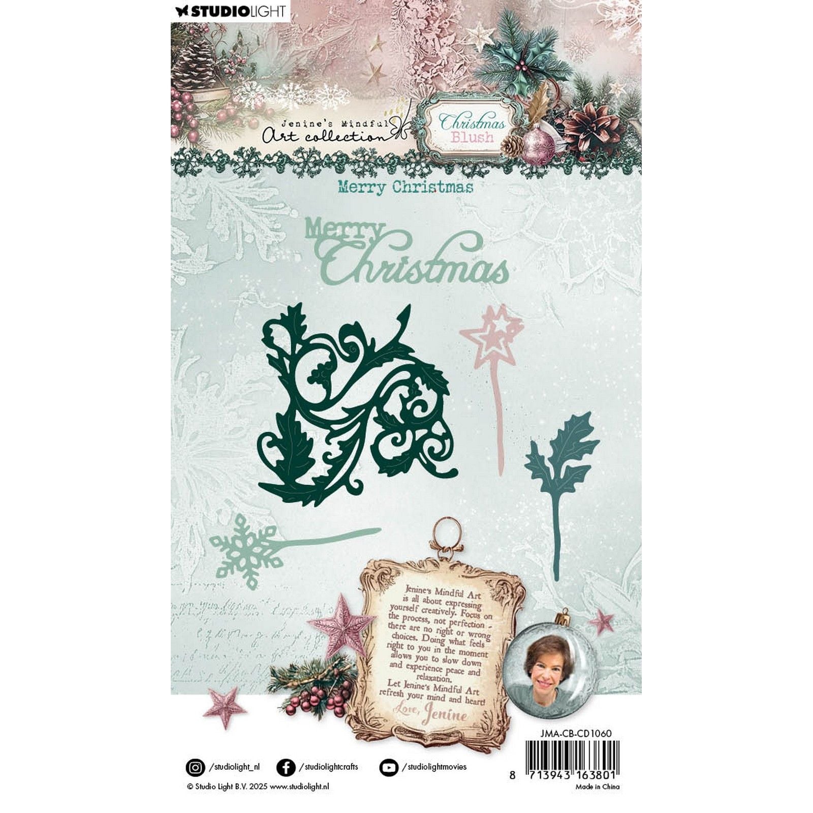 Studio Light • Jenine's Mindful Art Christmas Blush Cutting Die Joyeux Noël