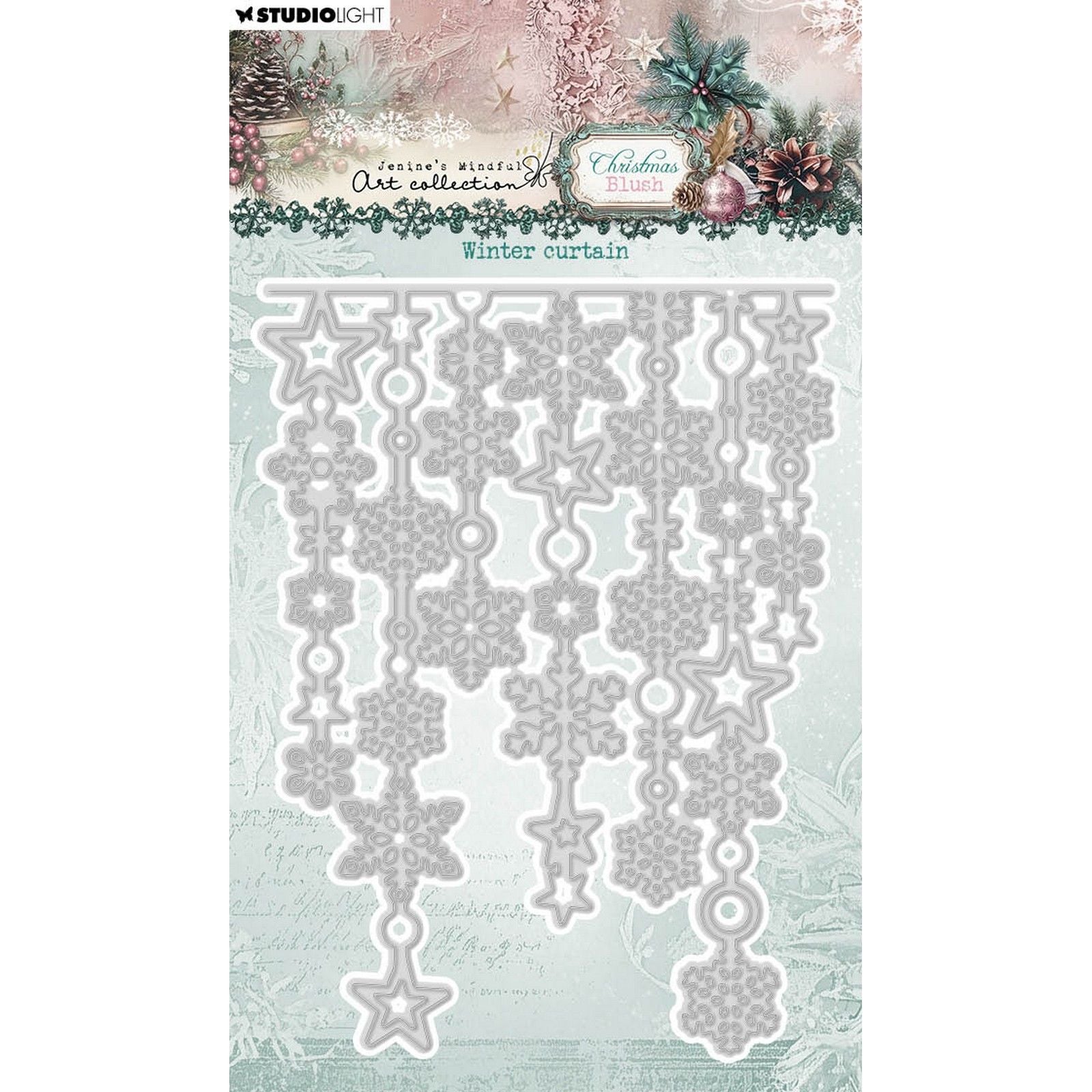 Studio Light • Jenine's Mindful Art Christmas Blush Cutting Die Rideau d'hiver